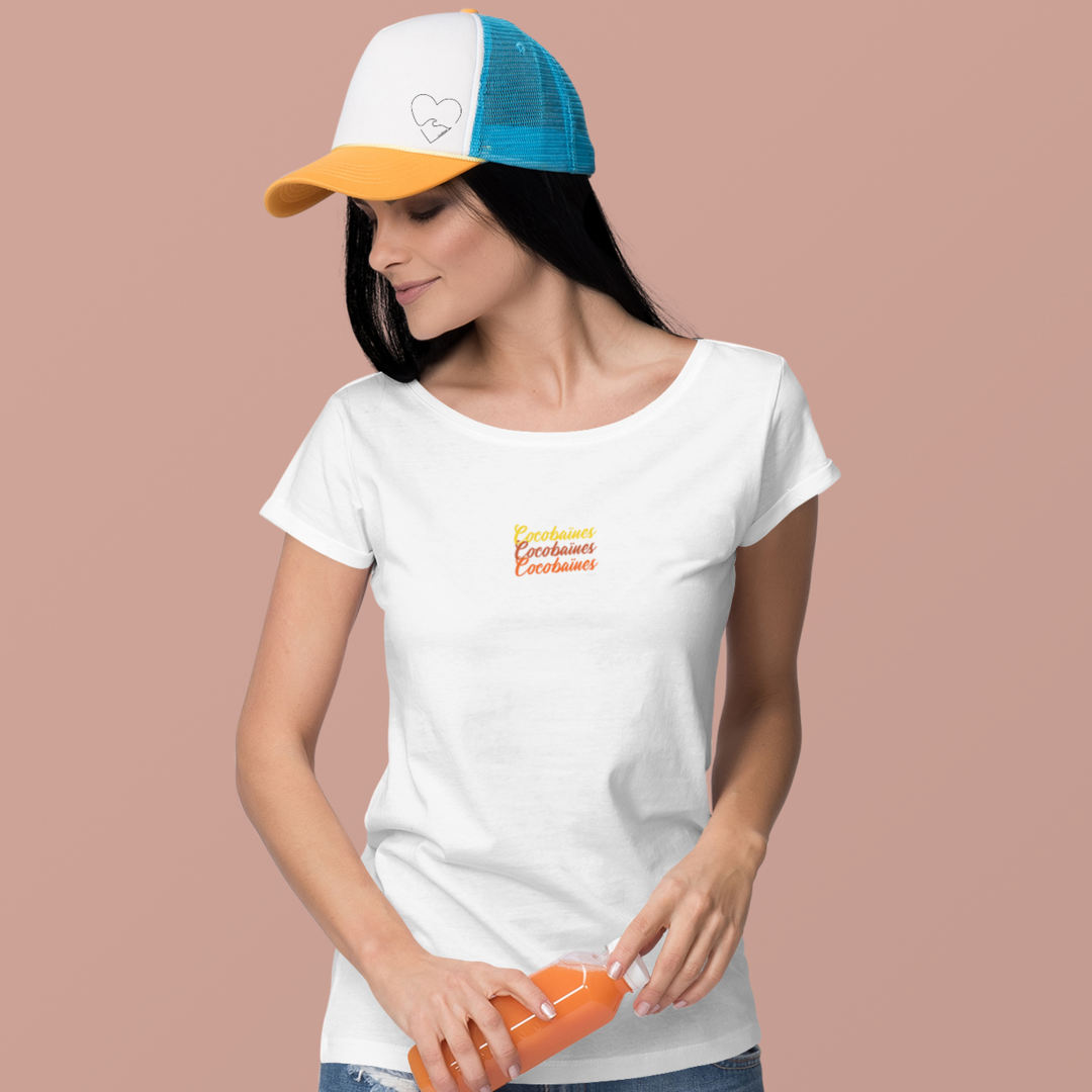 T-shirt coton bio femme blanc éco responsable DOUCE NEIGE FLAMMÉ