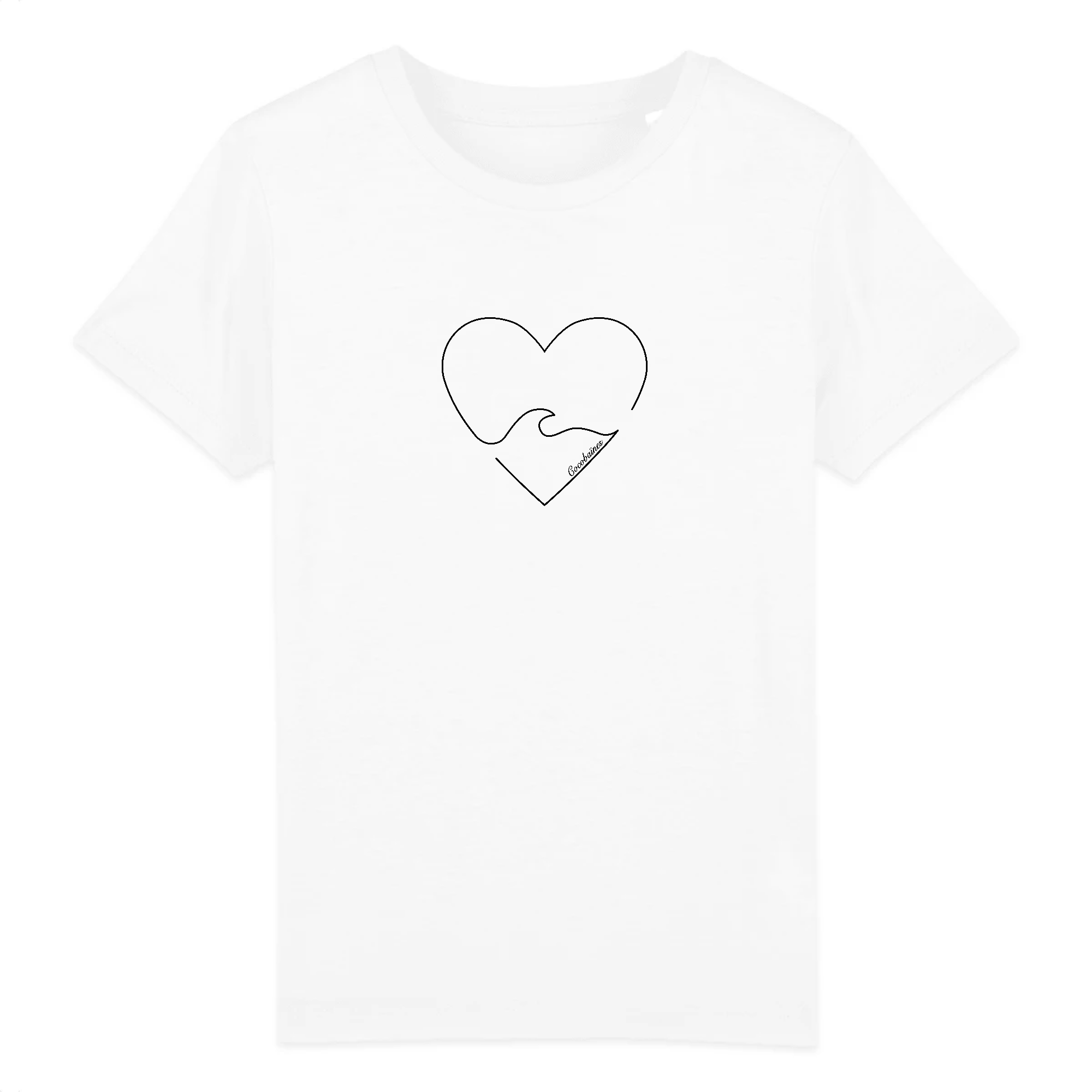 T-shirt enfant coton bio Wave Heart Blanc