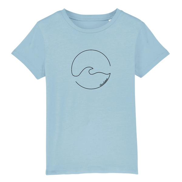T-shirt enfant coton bio Wave Sun Bleu