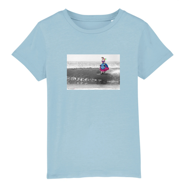 T-shirt enfant coton bio Abigail Surf Bleu