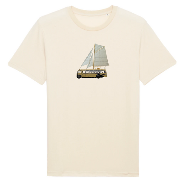 T-shirt homme coton bio Yellow Sailing Bus Naturel