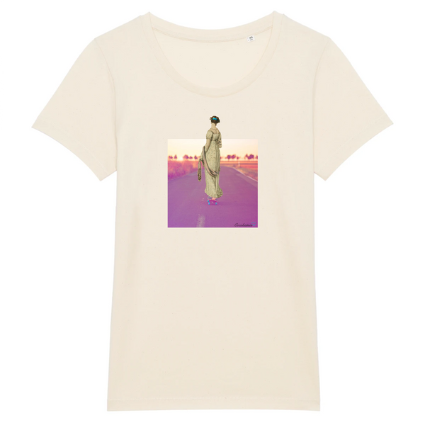 T-shirt femme coton bio Evening Dress Skate Naturel