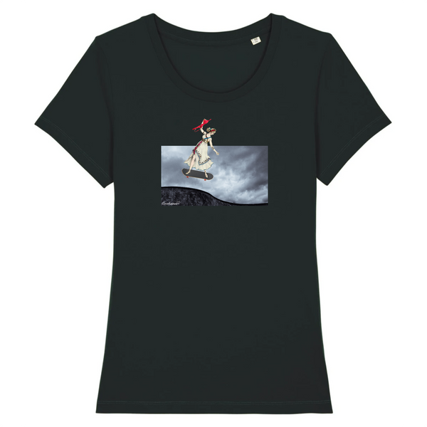 T-shirt femme coton bio Freedom Skate Noir