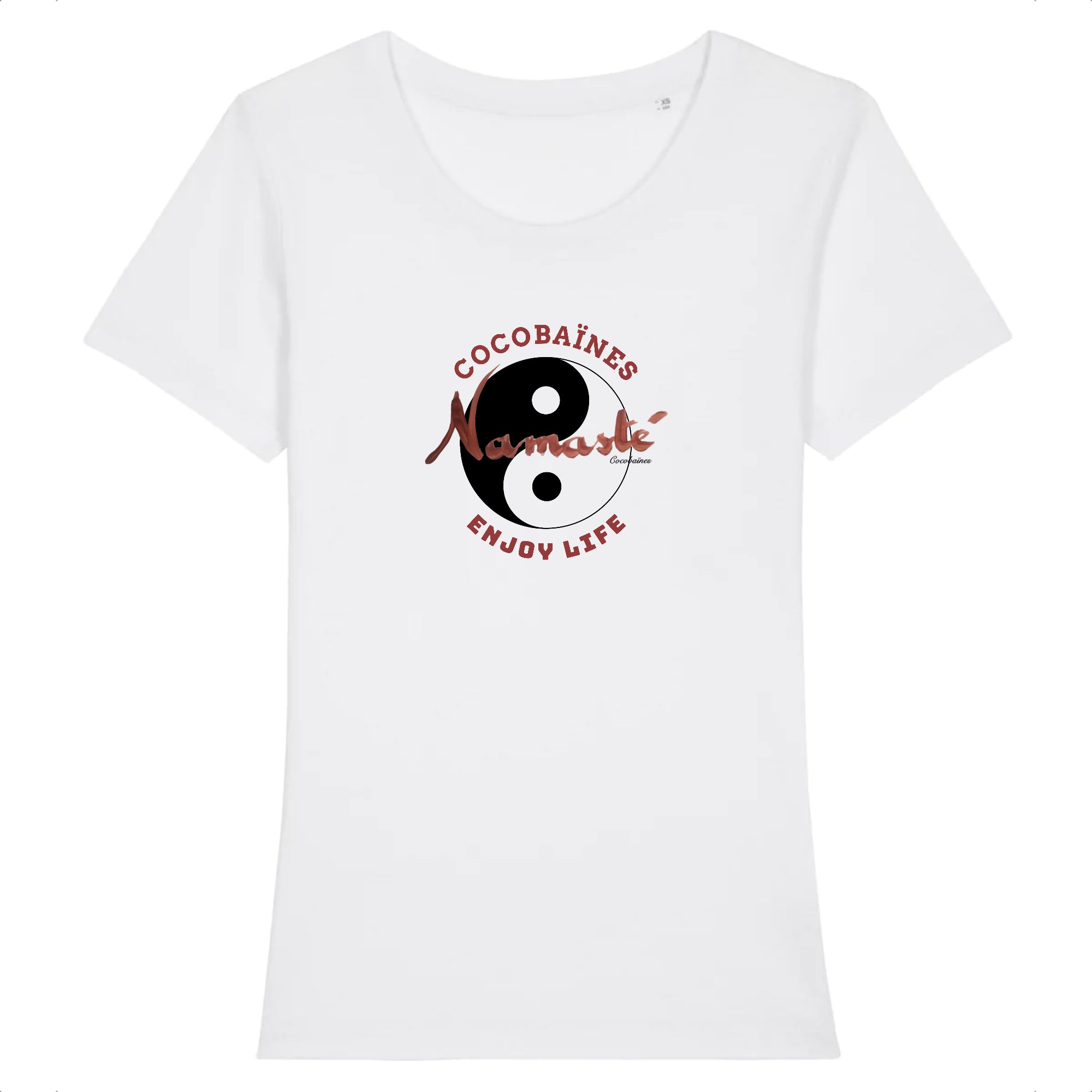 T-shirt femme coton bio Yin Yang Blanc