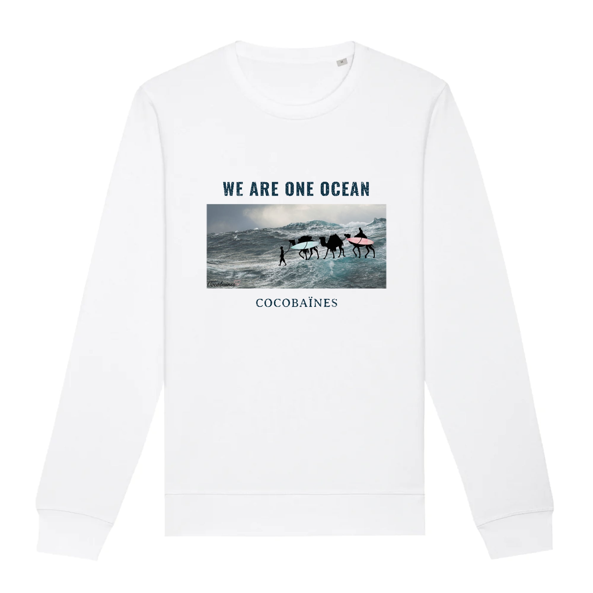 Sweat femme coton bio We are one ocean Blanc