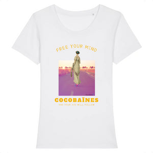 T-shirt femme coton bio Free your mind Blanc