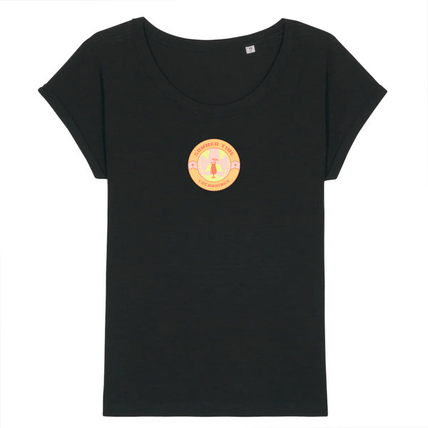 T-shirt femme coton bio jersey flammé Summer time Noir