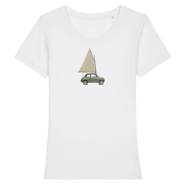 T-shirt femme coton bio F500 Sailing Blanc