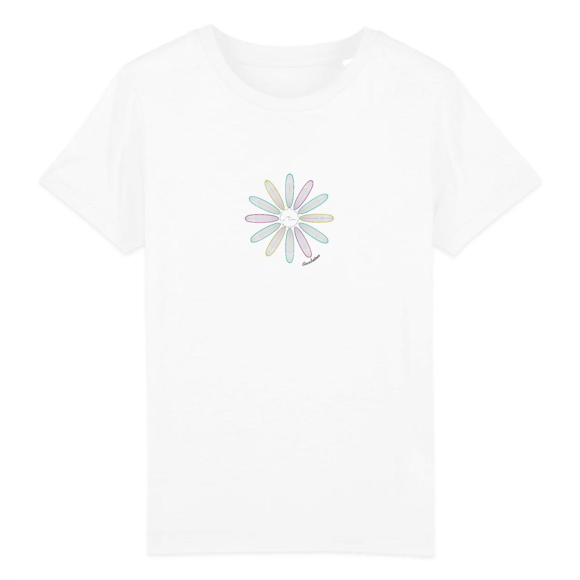 T-shirt enfant coton bio Surf Flower Blanc
