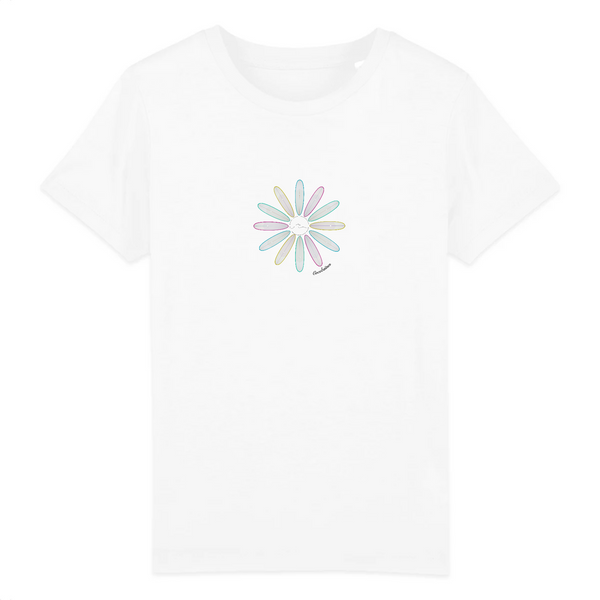 T-shirt enfant coton bio Surf Flower Blanc