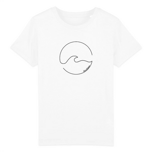 T-shirt enfant coton bio Wave Sun Blanc