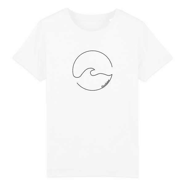 T-shirt enfant coton bio Wave Sun Blanc
