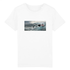 T-shirt enfant coton bio Camel Caravan on the sea Blanc