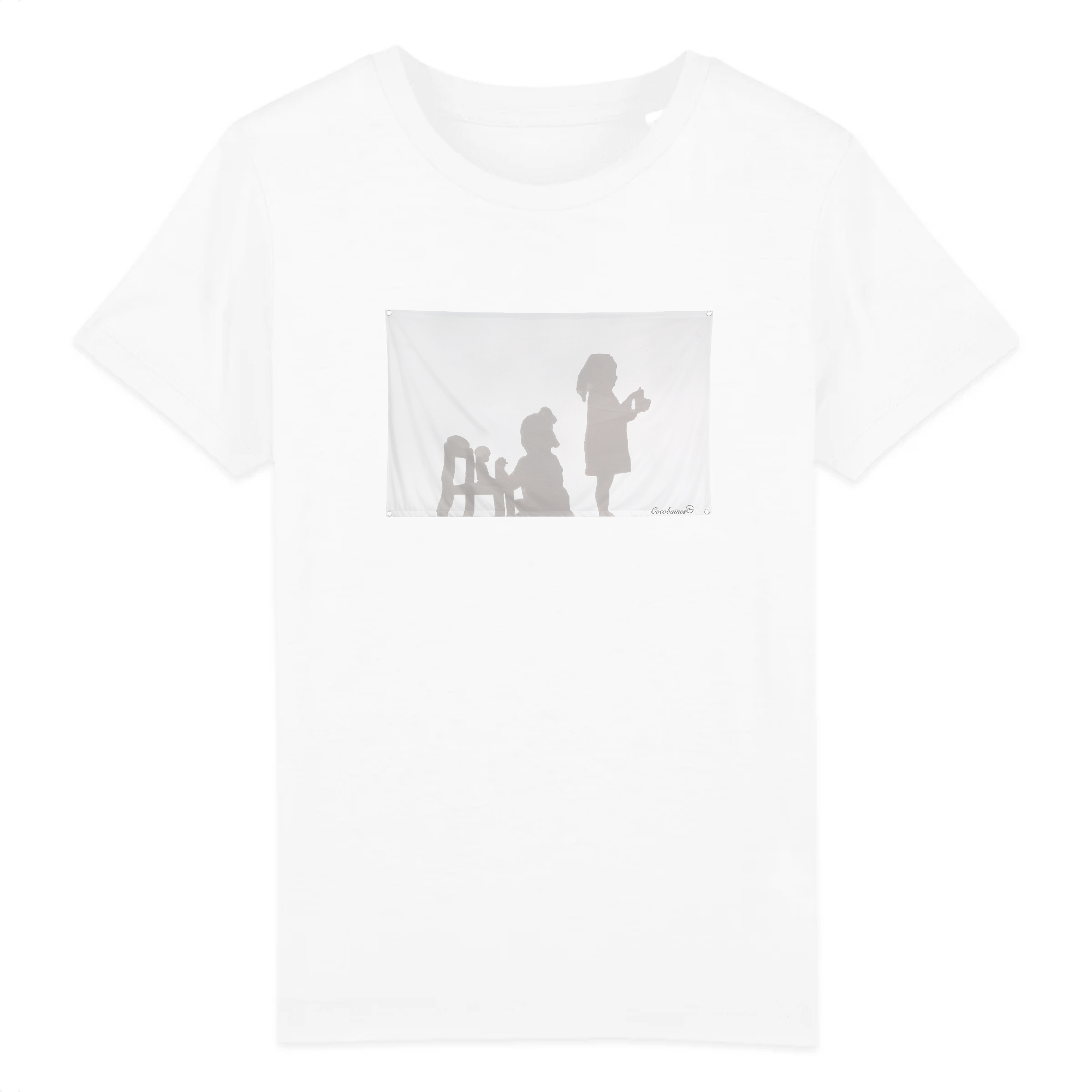T-shirt enfant coton bio Shadow Mother and Baby Blanc