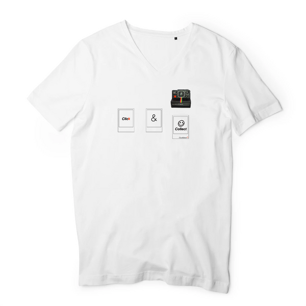 T-shirt homme V coton bio Click & Collect Blanc
