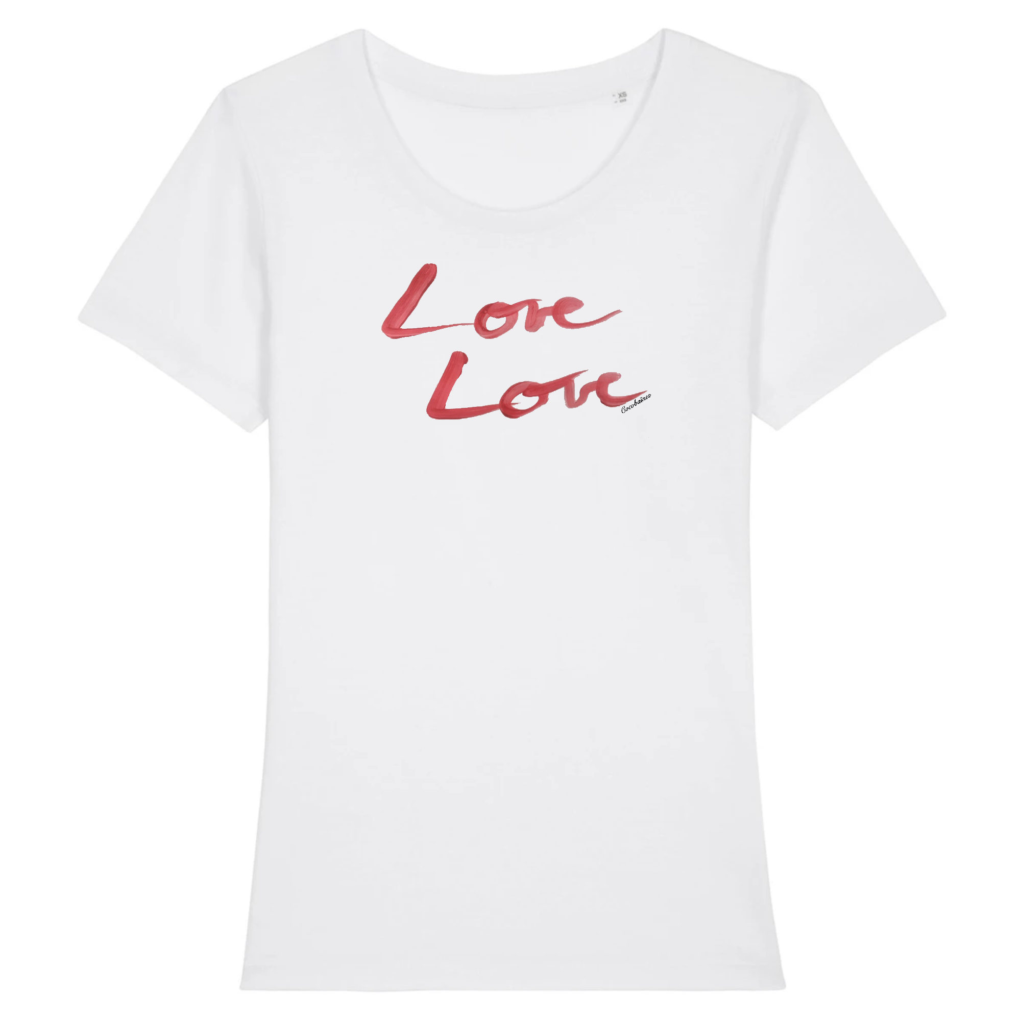 T-shirt femme coton bio Love Love Blanc