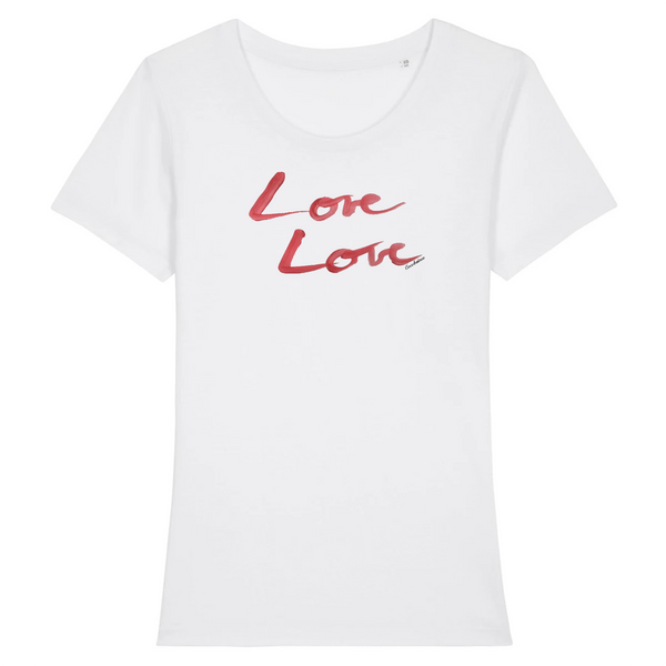 T-shirt femme coton bio Love Love Blanc
