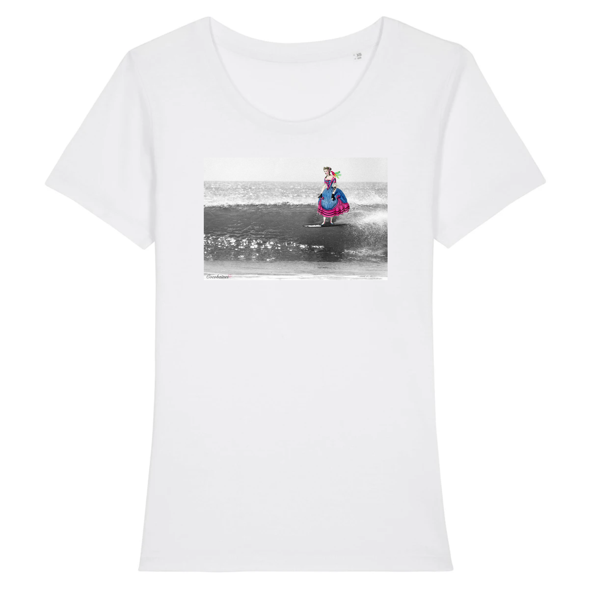 T-shirt femme coton bio Abigail Surf Blanc