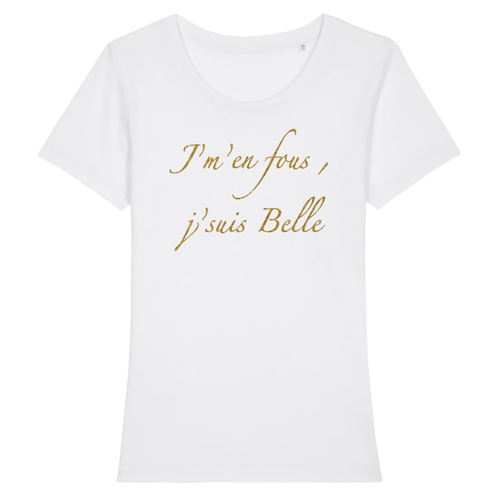 T-shirt femme coton bio J'suis Belle Blanc