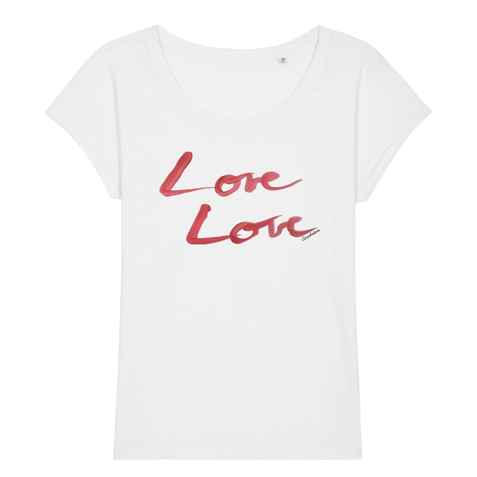 T-shirt femme jersey de coton bio flammé Love Love