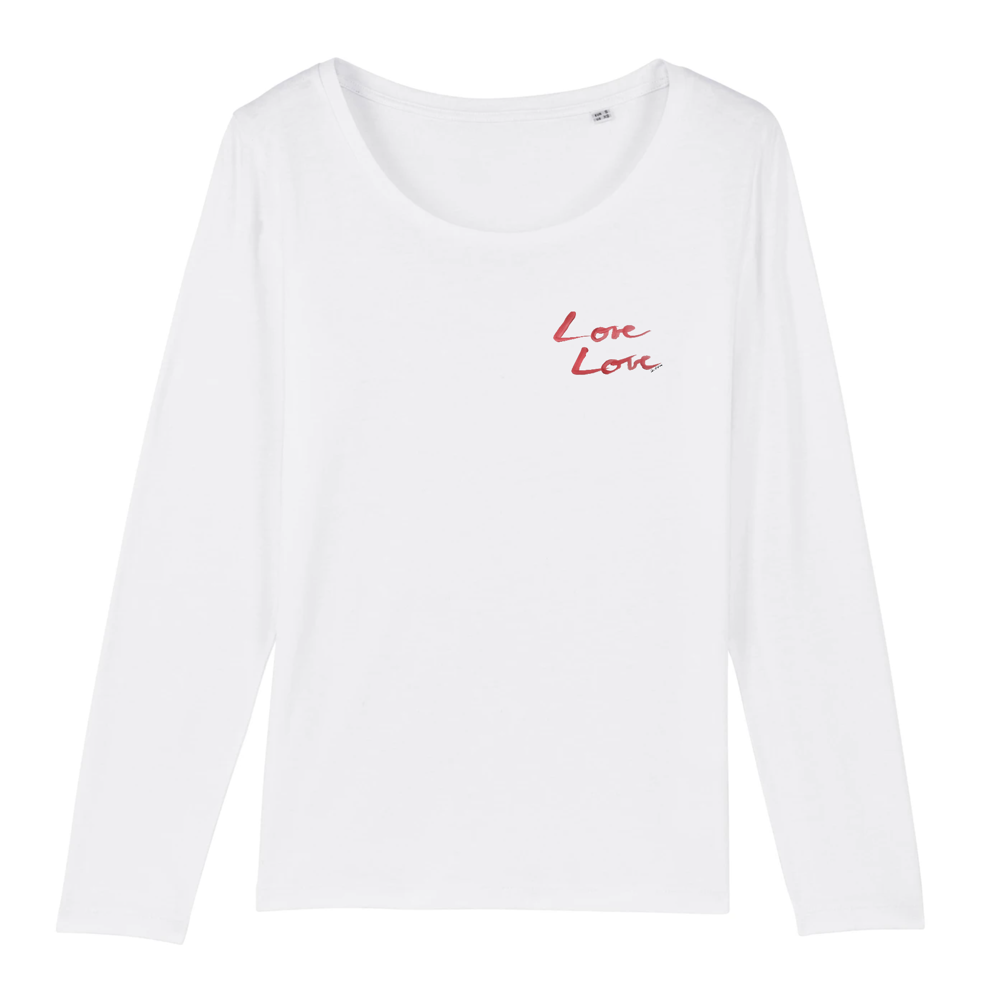 T-shirt femme manches longues Paint in Love Blanc