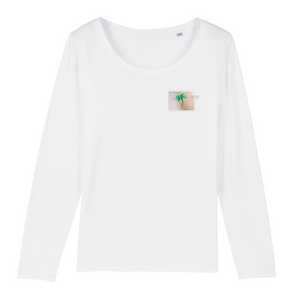 T-shirt femme manches longues Stamped Blanc
