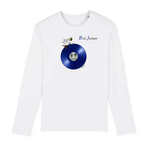 T-shirt homme manches longues coton bio Blue DJ Blanc
