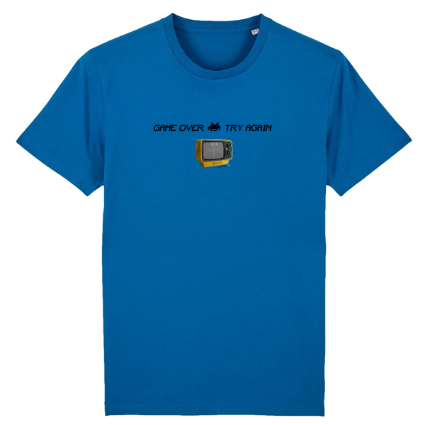T-shirt homme coton bio Game Over Bleu