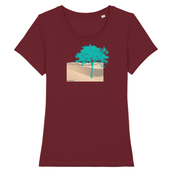 T-shirt femme coton bio Green Tree Bordeaux