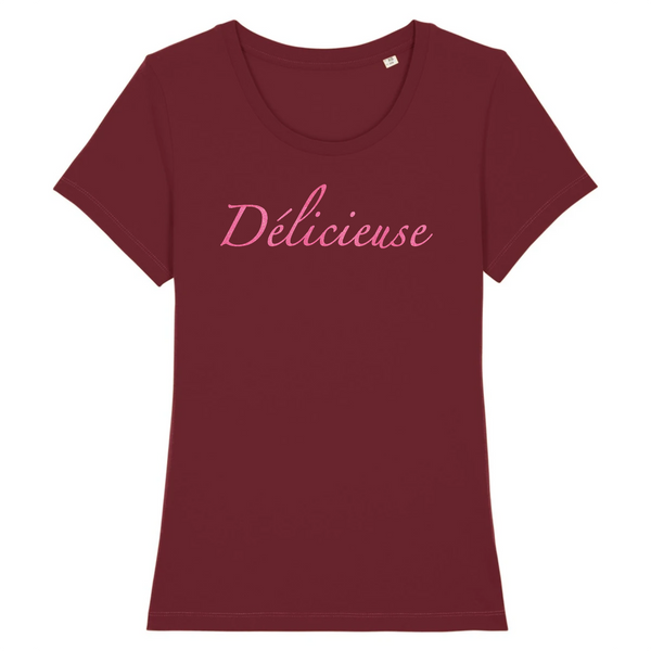 T-shirt femme coton bio Délicieuse Bordeaux