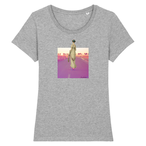 T-shirt femme coton bio Evening Dress Skate Gris