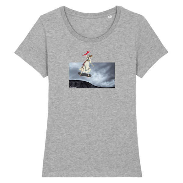 T-shirt femme coton bio Freedom Skate Gris