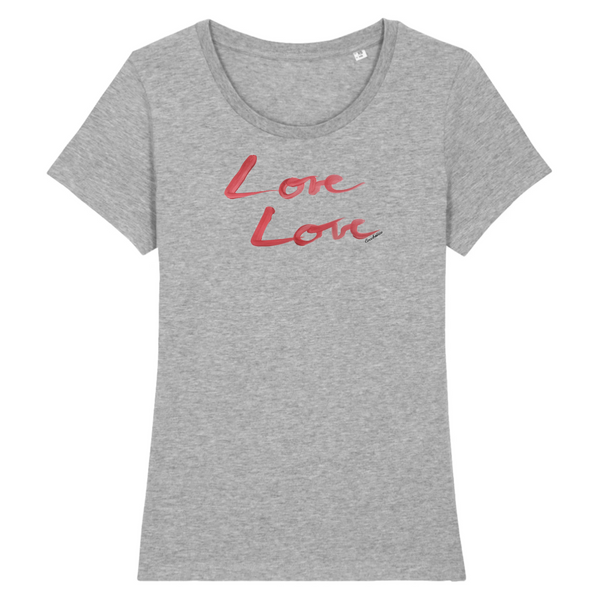 T-shirt femme coton bio Love Love Gris