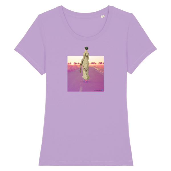 T-shirt femme coton bio Evening Dress Skate Lavande