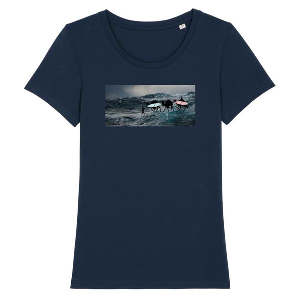T-shirt femme coton bio Camel Caravan on the sea Marine