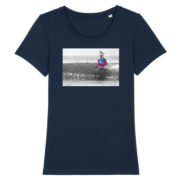 T-shirt femme coton bio Abigail Surf Marine