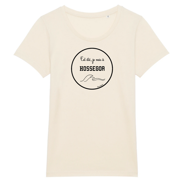 T-shirt femme coton bio Hossegor Logo Noir Nature