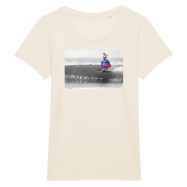 T-shirt femme coton bio Abigail Surf Naturel