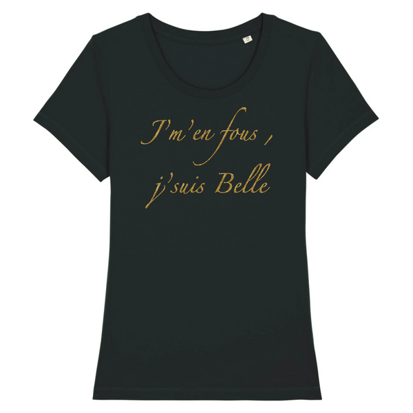 T-shirt femme coton bio J'suis Belle Noir