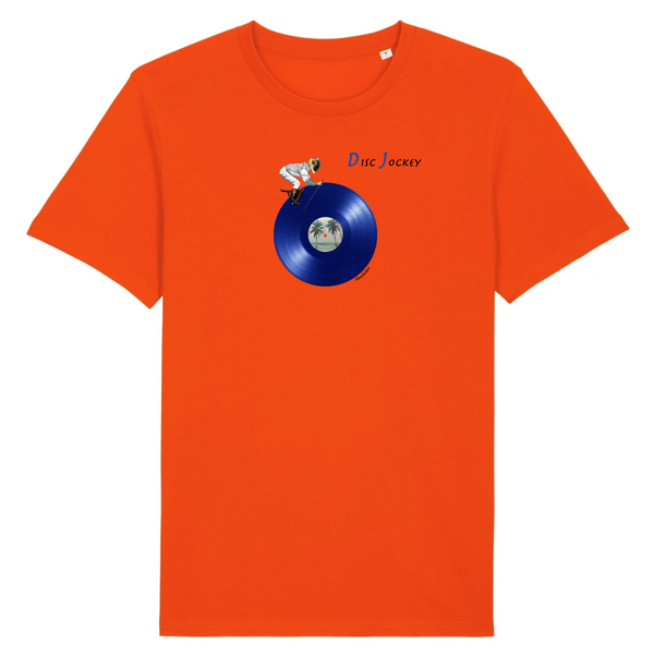 T-shirt homme coton bio Blue DJ Orange