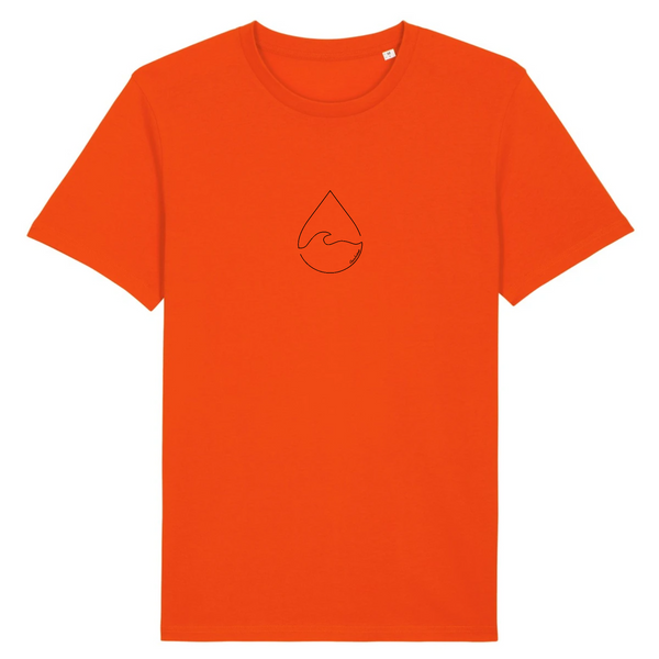 T-shirt homme coton bio Wave Drop Orange