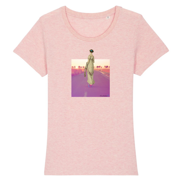 T-shirt femme coton bio Evening Dress Skate Rose