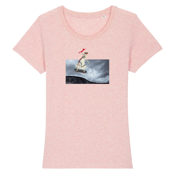 T-shirt femme coton bio Freedom Skate Rose