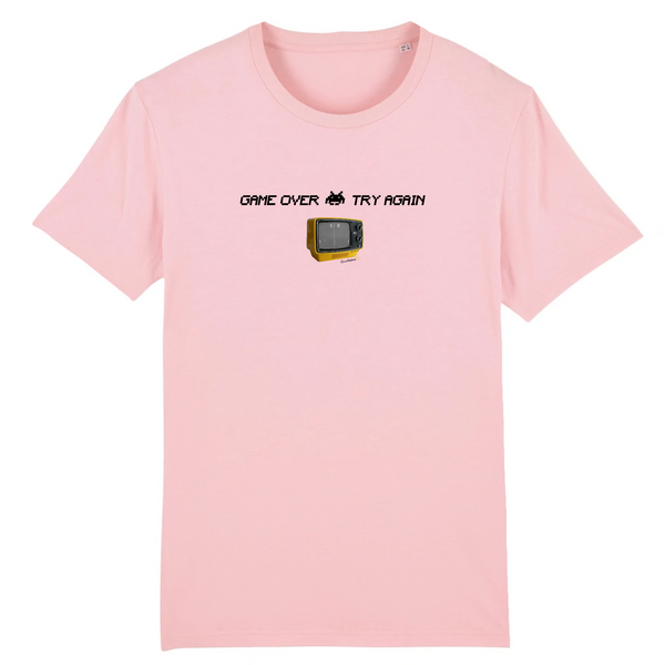 T-shirt homme coton bio Game Over Rose