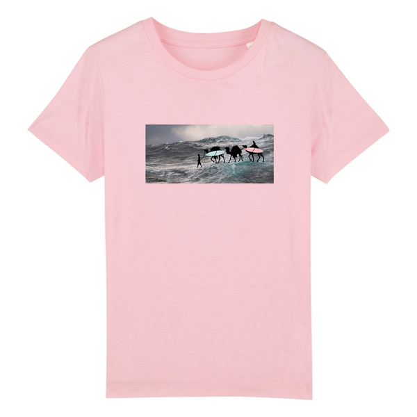T-shirt enfant coton bio Camel Caravan on the sea Rose