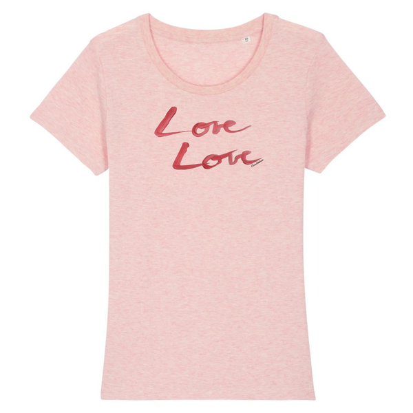 T-shirt femme coton bio Love Love Rose