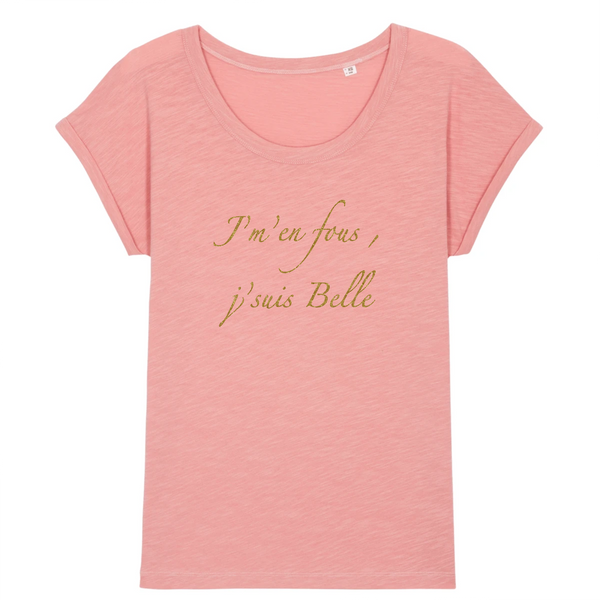 T-shirt femme jersey de coton bio flammé J'suis Belle