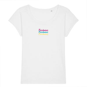 T-shirt femme coton bio jersey flammé coco Bohème Blanc