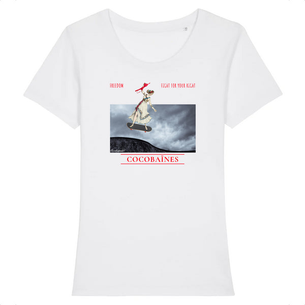 T-shirt femme coton bio Fight Blanc