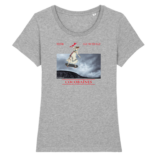 T-shirt femme coton bio Fight Gris